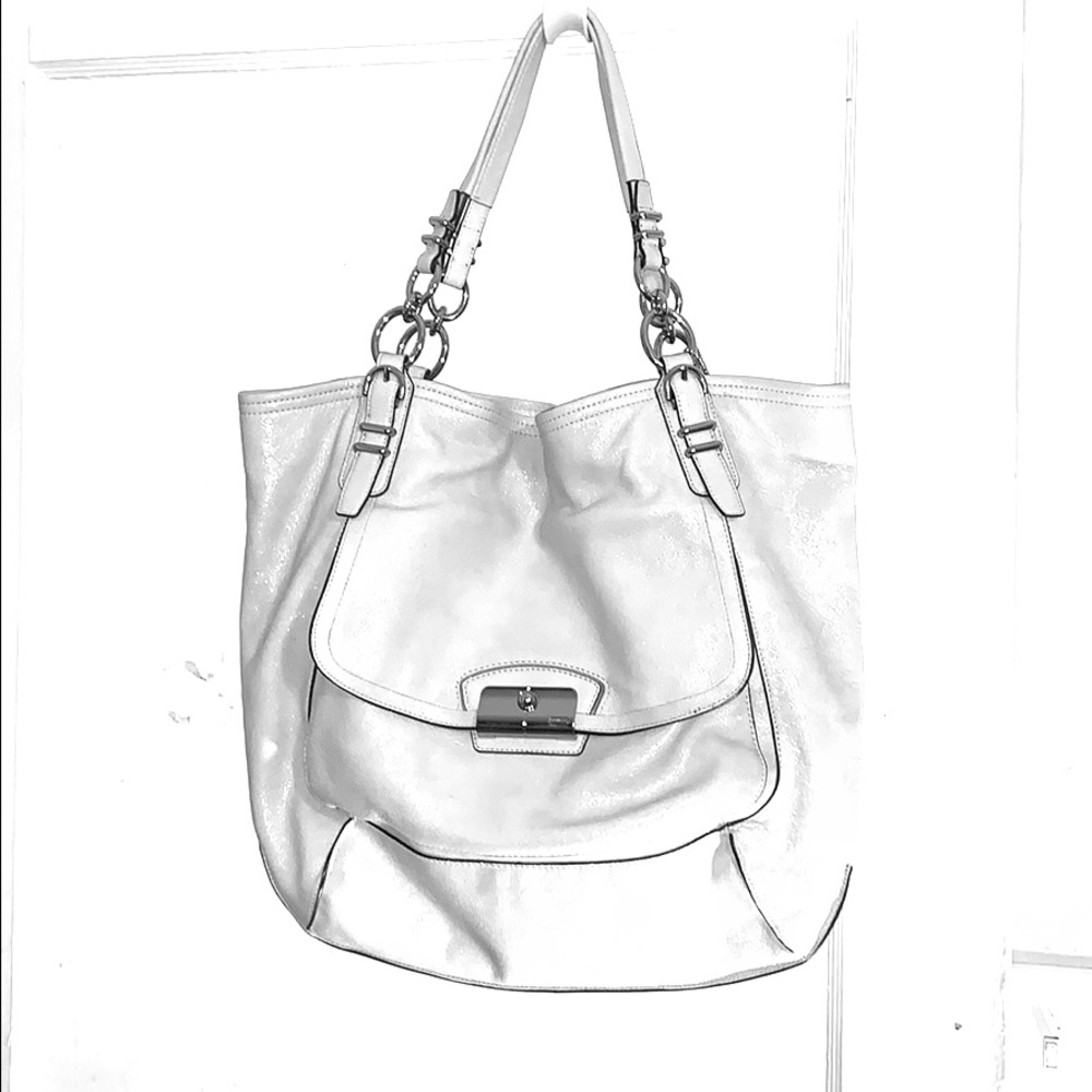 LARGE COACH HANDBAG -KRISTIN PINNACLE- IVORY